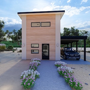 16&#39; x 24&#39; One Bedroom Tiny House - PDF Architectural Plan with Materials List