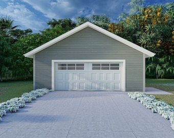 26 'X 26' Garage für zwei Autos - PDF-Bauplan mit Materialliste