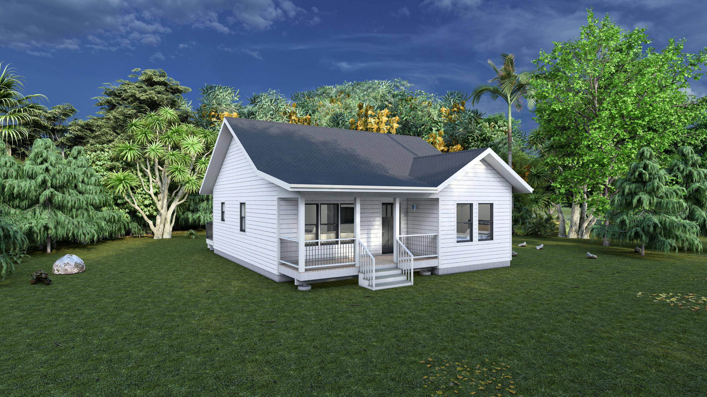 31' x 36' Two Bedroom Cottage House - PDF Architectural Plan with Materials List