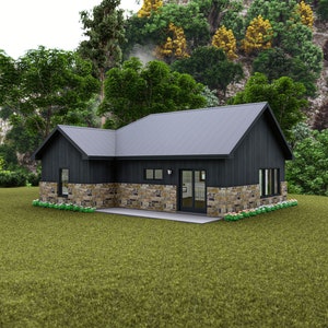 36 &#39;x 30&#39; Getaway Kabine mit zwei Schlafzimmer - PDF Architekturplan mit Materialliste