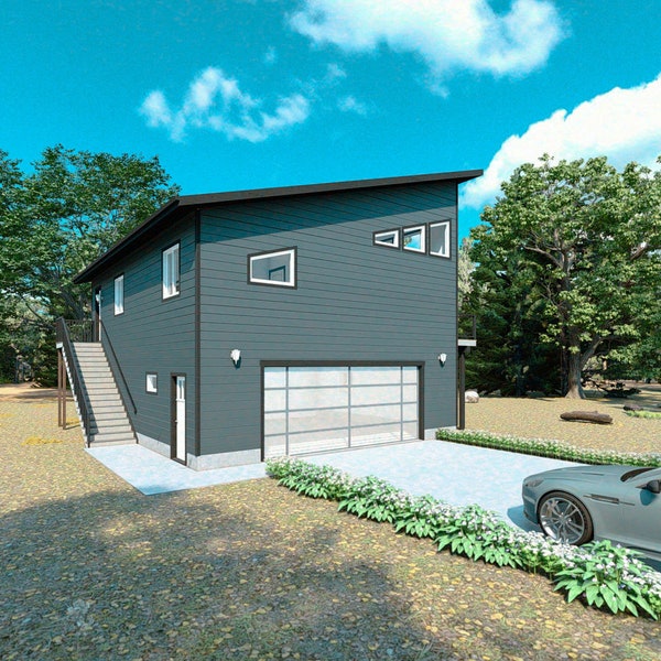 28' x 36' Two Bedroom Garage Apartment - PDF Architectural Plan with Materials List