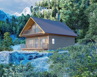 26&#39; x 28&#39; Three Bedroom Getaway House - PDF Architectural Plan with Materials List
