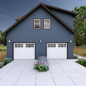 28&#39; x 32&#39; Two Bedroom Garage Apartment - PDF Architectural Plan with Materials List