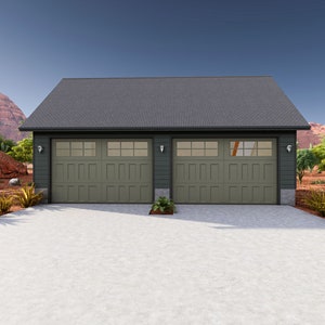 40&#39; X 30&#39; Four Car Workshop Garage - PDF Architectural Plan with Materials List