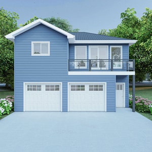 30&#39; x 28&#39; Two Bedroom Garage Apartment - PDF Architectural Plan with Materials List