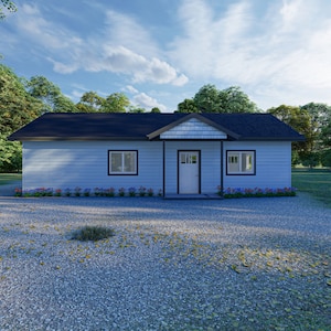 Petite maison de 40 pi x 20 pi à deux chambres - Plan d'architecture PDF avec liste des matériaux