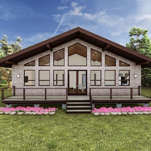 40&#39; x 30&#39; Three Bedroom Getaway House- PDF Architectural Plan with Materials List