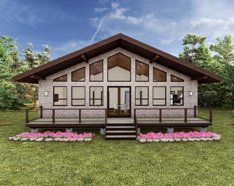 40&#39; x 30&#39; Three Bedroom Getaway House- PDF Architectural Plan with Materials List