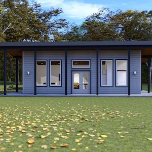 32&#39; X 16&#39; One Bedroom Tiny House | Cabin - PDF Architectural Plan with Materials List