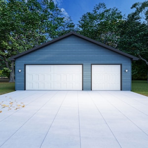 36&#39; x 24&#39; Three Car Garage - PDF Architectural Plan with Materials List