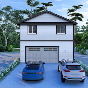 26&#39; x 26&#39; One Bedroom Garage Apartment - PDF Architectural Plan with Materials List
