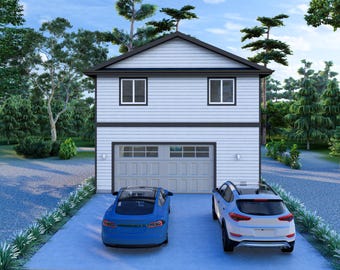 26&#39; x 26&#39; One Bedroom Garage Apartment - PDF Architectural Plan with Materials List