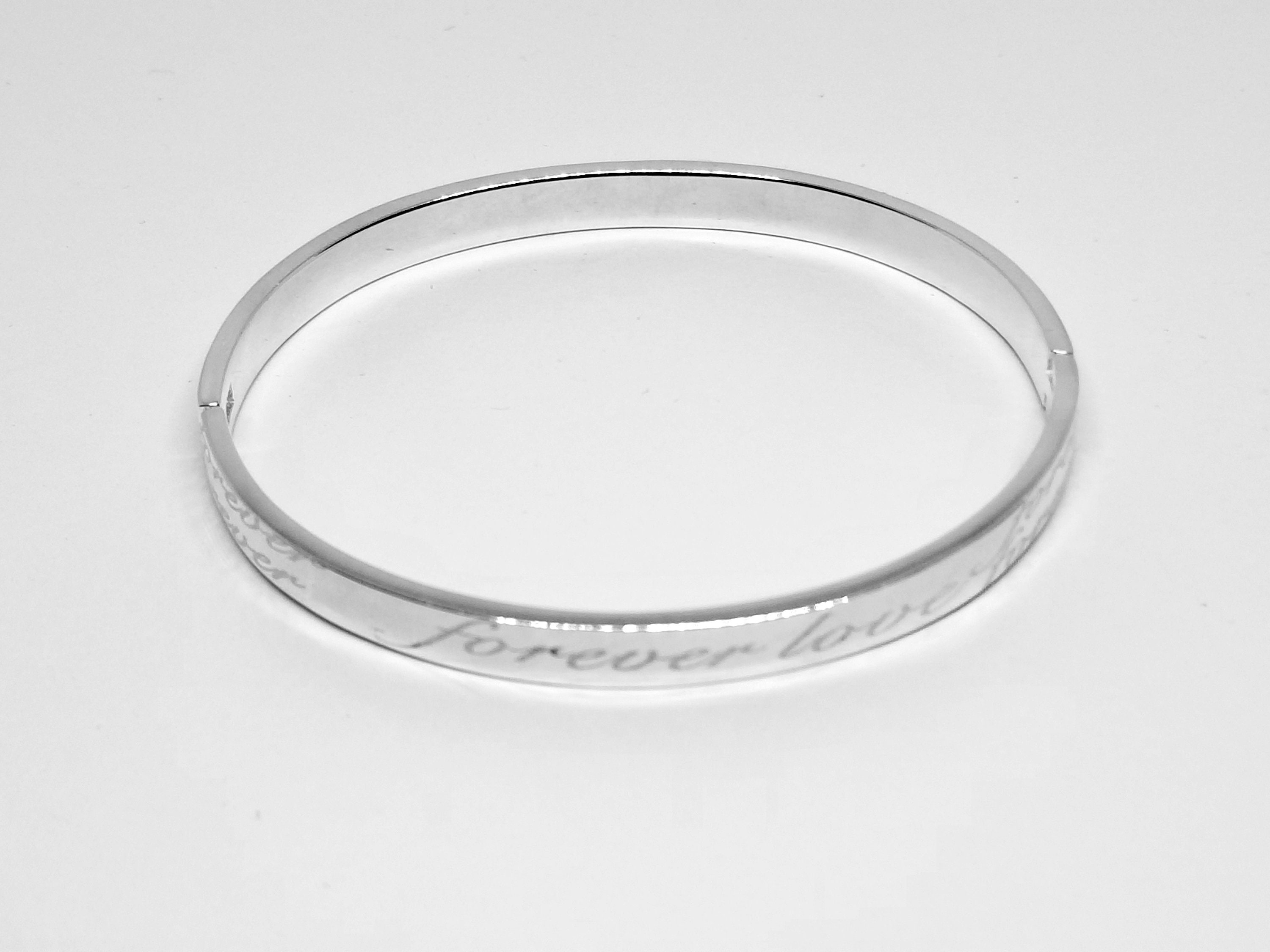 6mm 925 Solid Sterling Silver Forever Love Bangle - Etsy