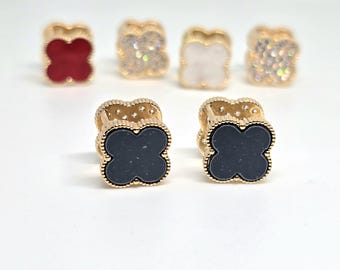 18k real gold electroplated CZ diamonds Clover Earnings