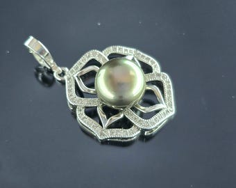 Genuine Tahitian 12mm Pearl Pendant