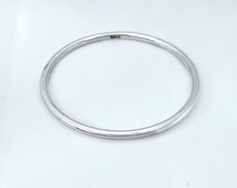 Handmade 925 sterling silver 3mm round bangle