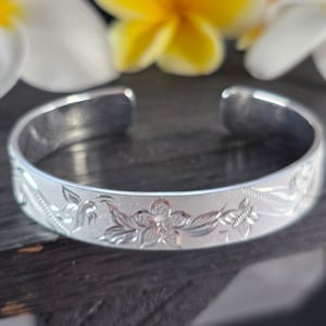 12mm 925 Sterling Silver Hand Made Hawaii Jewelry Bangle Cuff Bracelet 33+grams