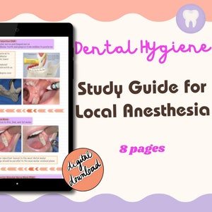 Aantekeningen mondhygiëne LOKALE ANESTHESIE Digitale pdf-download voor studenten