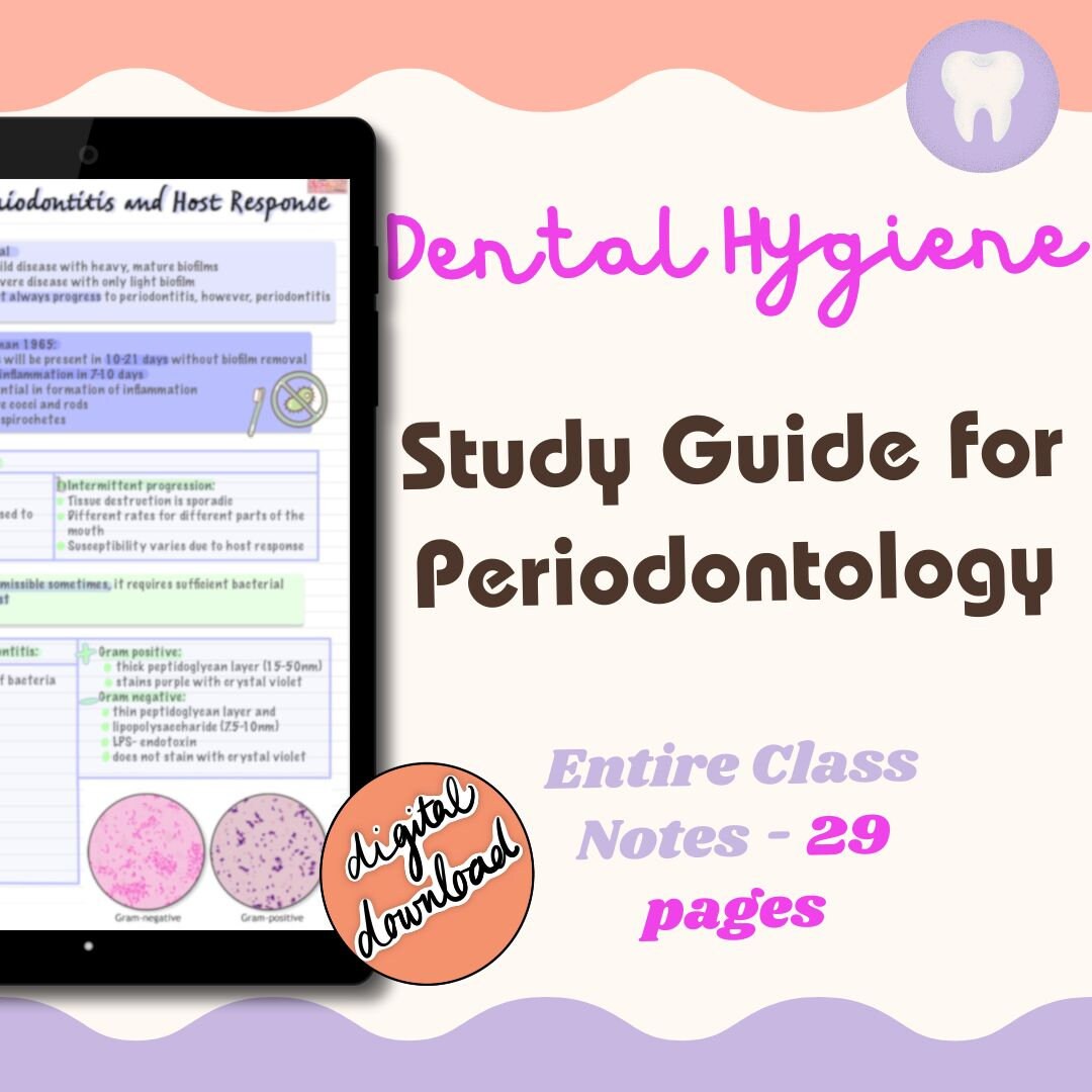 Notes bundle dental hygiene periodontology digital pdf download for