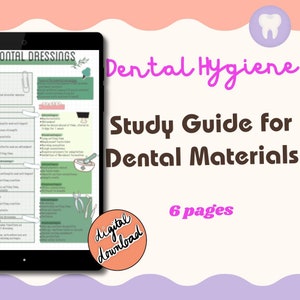 Dental Hygiene Notes Bundle DENTAL MATERIALS Digital PDF Download for Students