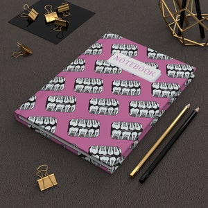 Cuaderno rosa para radiografías dentales - Tapa dura mate - 14,5 x 20 cm - 150 páginas rayadas