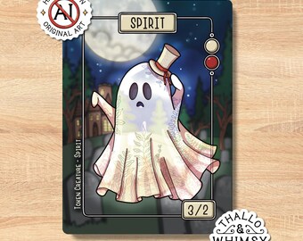 Spirit MTG Tokens (5-Pack) – Hand-Illustrated 3/2 Red & White, Commander EDH