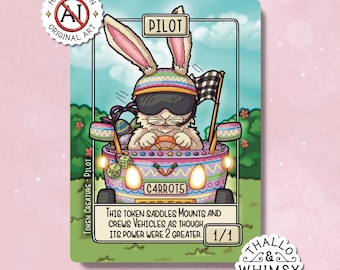 Pilot MTG Tokens x5 – Hand-Illustrated Custom Commander Tokens - Spring Nest Edition