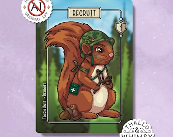 Recruit Riftbound Token Units (5-Pack) – Hand-Illustrated Squirrel Theme