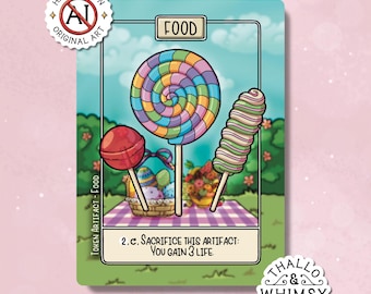 Food MTG Tokens x5 – Hand-Illustrated Custom Commander Tokens - Spring Nest Lollipop Edition
