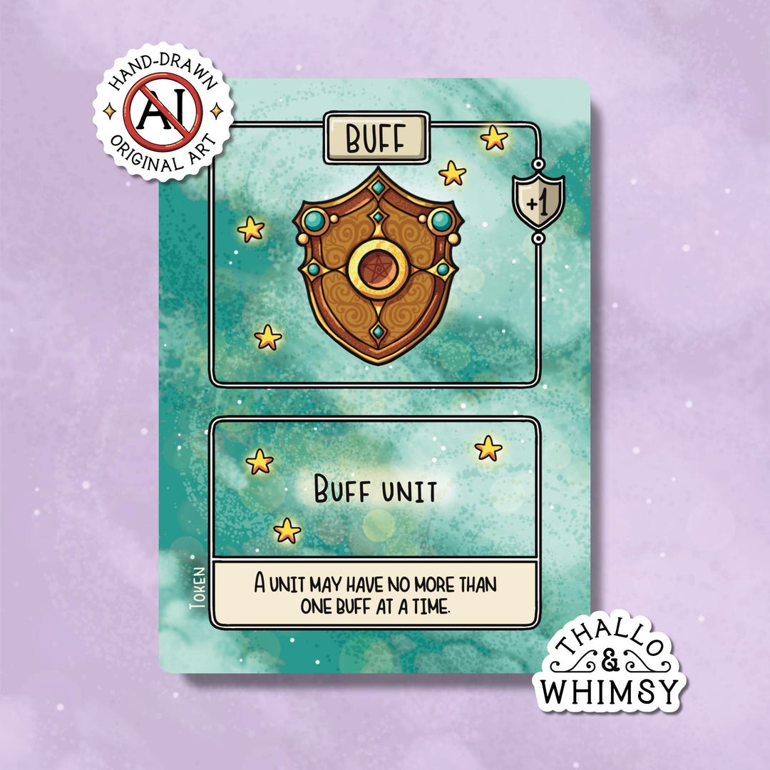 Buff Riftbound Token (5-pack) – Hand-illustrated Shield Theme - Etsy