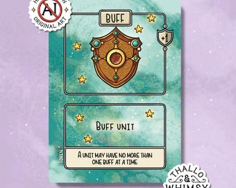 Buff Riftbound Token (5-Pack) – Hand-Illustrated Shield Theme