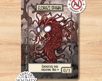 Eldrazi Spawn MTG Tokens (5-Pack) – Hand-Illustrated 0/1 Colourless, Commander EDH