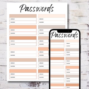 Password Keeper Password Journal Printable Goodnotes - Etsy
