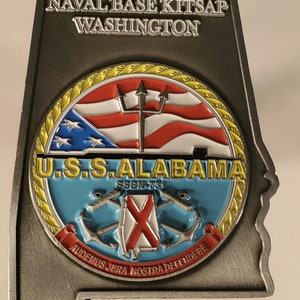 US Navy USS Alabama SSBN-731 Submarine Challenge Coin 2&quot; Wide 3&quot; Tall 173