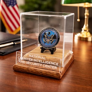 National Counter Intelligence & Security Center Coin Display w/ Coin Included 34