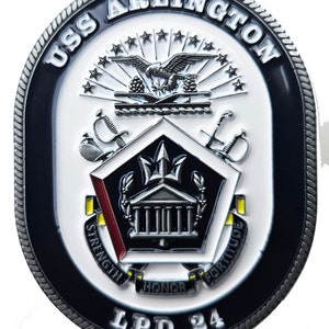 US Navy USS Arlington LPD-24 Commemorative Challenge Coin 2&quot; 194
