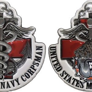 US Navy Corpsman US Marines "Devil Doc" Commemorative Challenge coin 2" 181