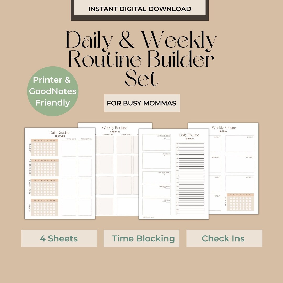 My Routine Builder Routine Builder | Tracker | Check in | Weekly & Daily - Etsy