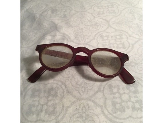 Antique Round Horn Rim Optical Eyeglasses Frame C… - image 1
