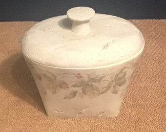 Vintage Croscill Ivy by Cheri Blum Bathroom Vanity Canister Jar with Lid