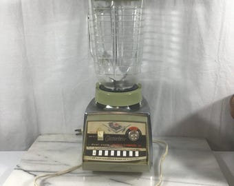 Vintage Osterizer Dual Cycle Pulse Matic 16 Blender Avocado Green