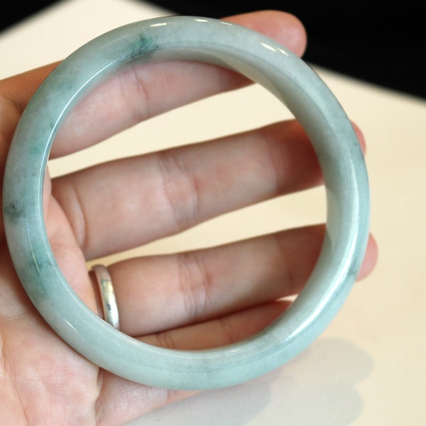 Blue Green Authentic Jadeite Jade Bangle 63 mm