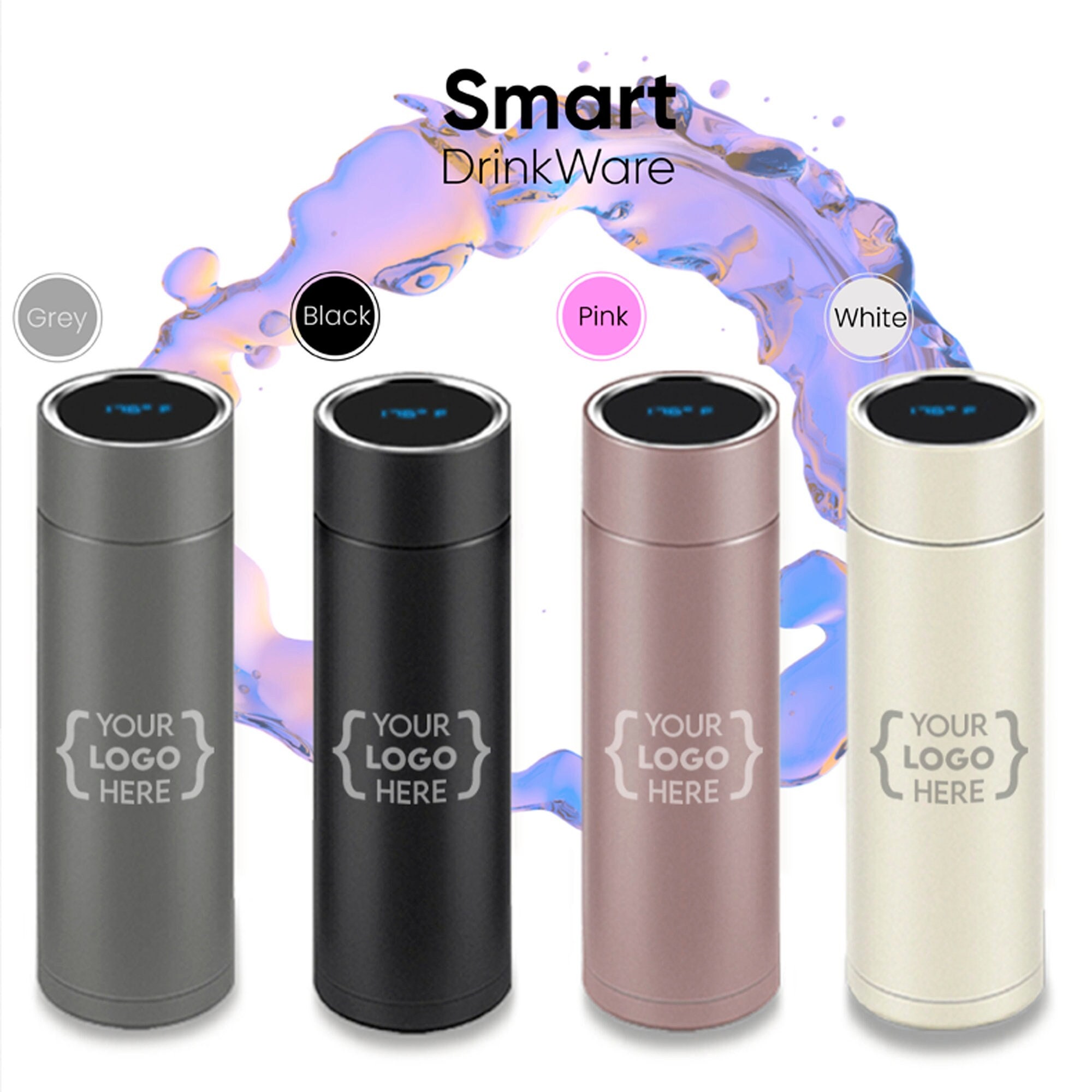 Promotional Thermos, Custom-engraved Bottle, Smart Bottle, Travel Tumbler,  Colorful Thermos, Stainless Steel Drinkware, Personalized Gift 