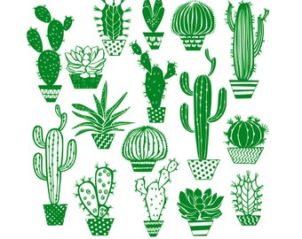Cacti - Green Enamel Decal - Glass Fusing Decal - Silkscreen Decal - Ceramic Decal - Third Fire Decal - Vitrifiable Decals.