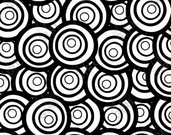 Doodle Circles - Black Enamel Waterslide Decal - Glass Fusing Decals - Ceramic Decals - Silkscreen Decals.