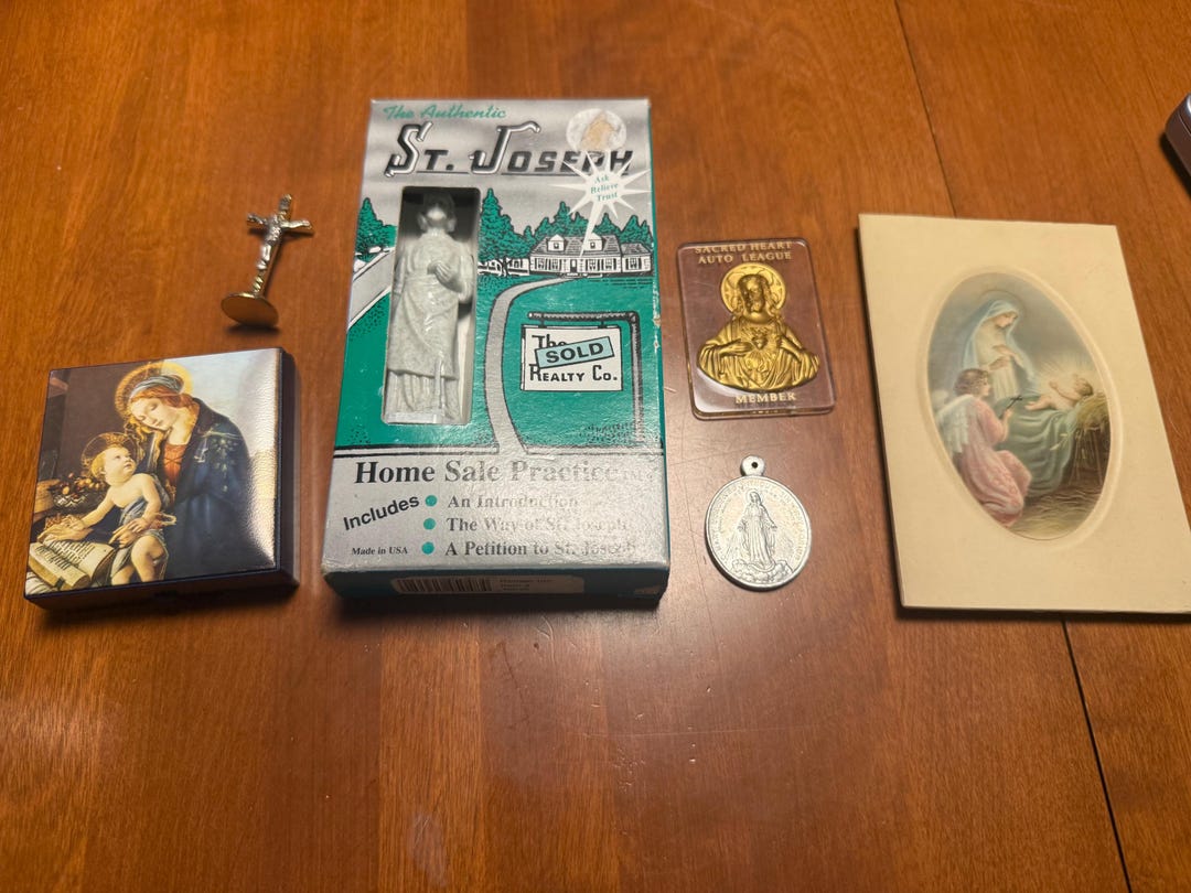 Lot of 6 Catholic Saints and Prayer Items - Antique and Vintage ...
