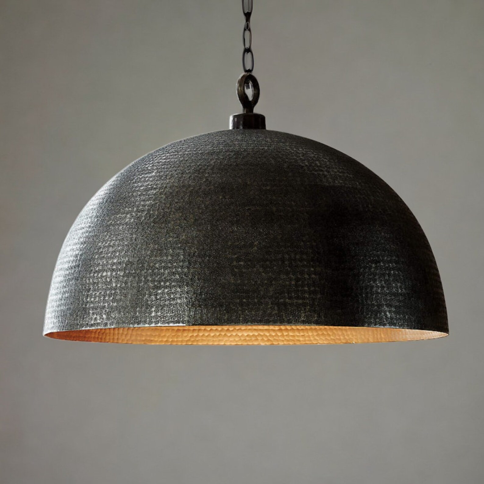 Hammered Brass Dome Pendant Light for Kitchen Island, Dome Kitchen Island Lighting, Modern