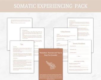 Somatic Therapy, Somatic Experiencing, Printable Worksheet, Digital, Healing Journey, Printable Journal Pages, Health and Wellbeing, Recover