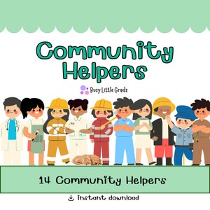 Community Helpers Busy Book on Professions Sorting Occupation Worksheet Matching Educational Preschool Homeschooling Worksheets Printable