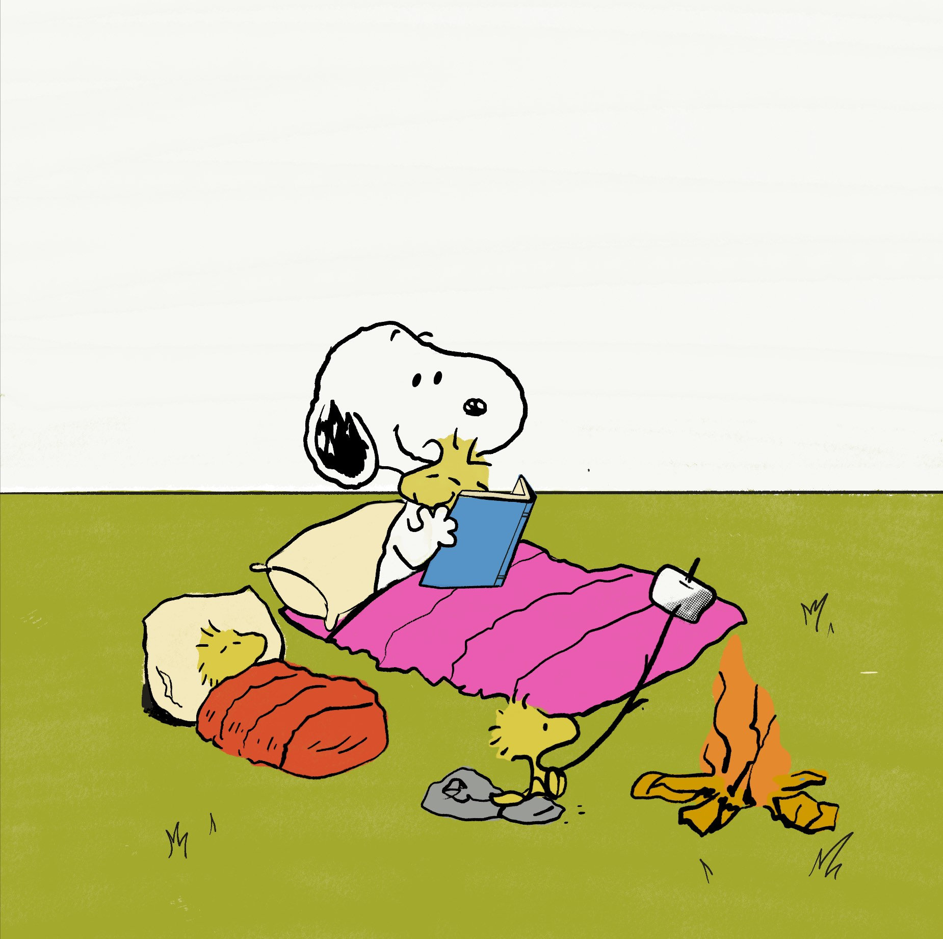 Snoopy and Woodstock Vintage Inspired Camping Print - Etsy